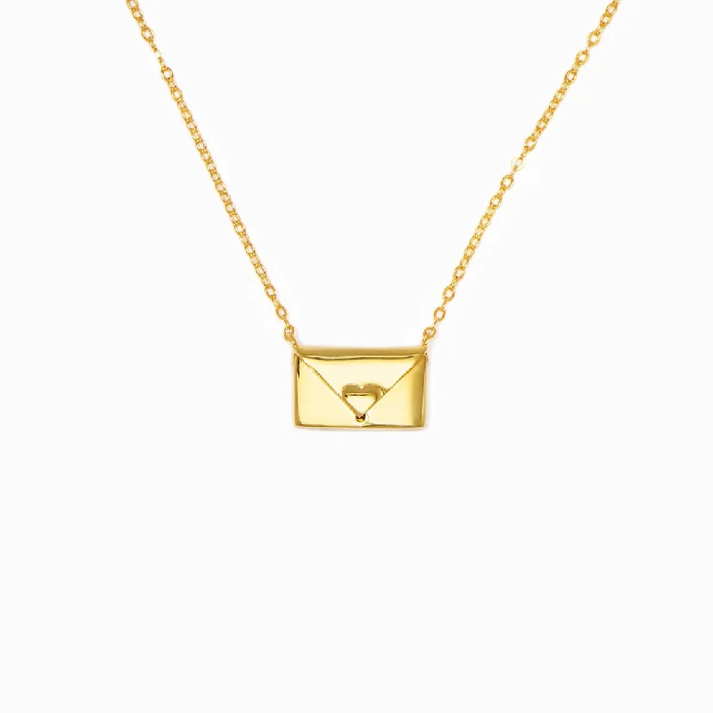 Best necklaces and pendants with oval pendants for a classic, elegant shape-"I Love You" - Envelope Necklace