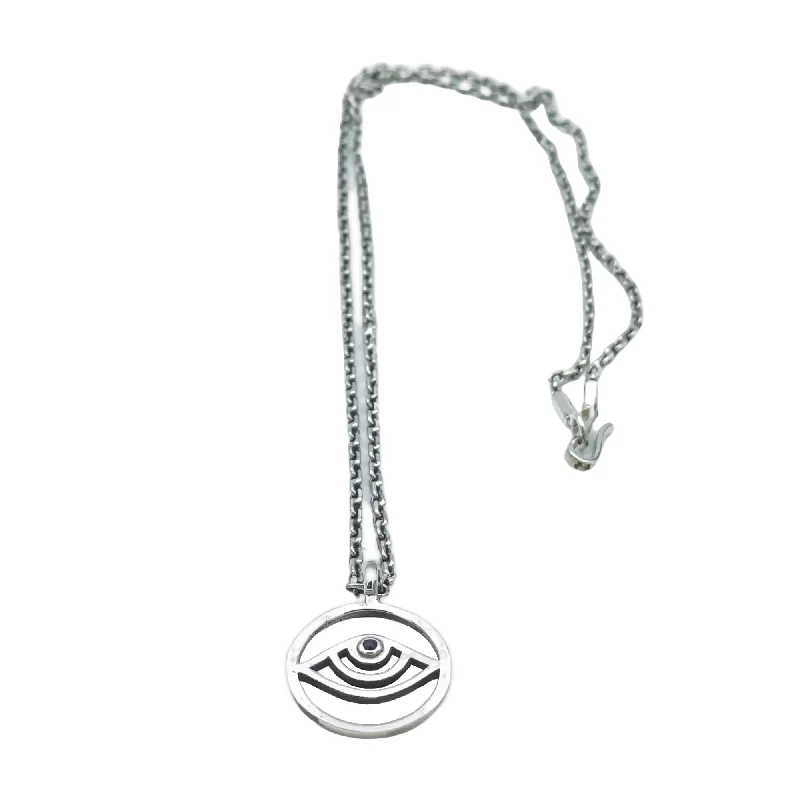 Best necklaces and pendants with minimalist pendants for a sleek, understated look-Sapphire Medallion Evil Eye  Necklace