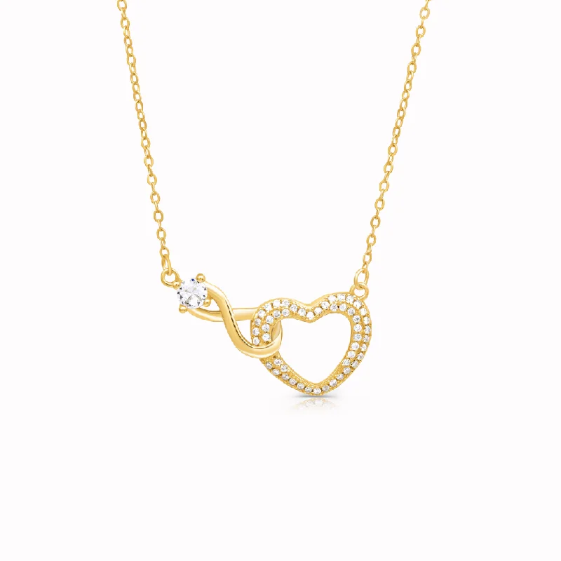 Necklaces and pendants with infinity love symbols for an eternal, romantic gesture-ALWAYS IN MY HEART - INFINITY HEART NECKLACE