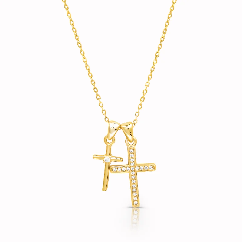 Best necklaces and pendants with seashell designs for a tropical, beachy vibe-I AM THE STORM - Double Cross Necklace