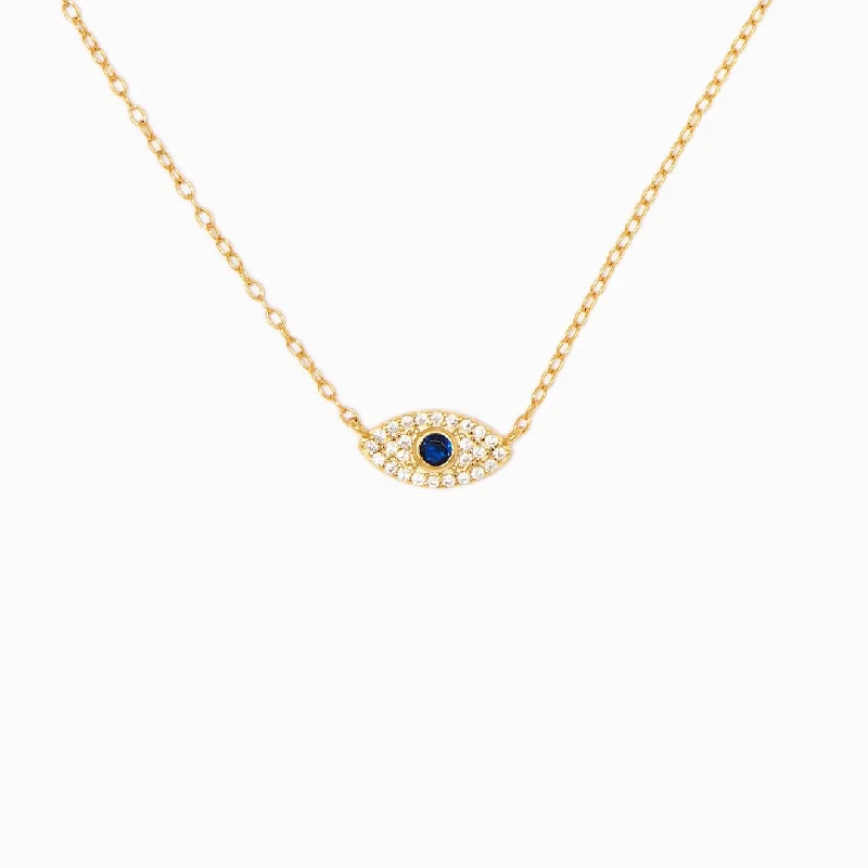 Necklaces and pendants with matching rings for a coordinated set of jewelry-18K Gold Vermeil Evil Eye Necklace