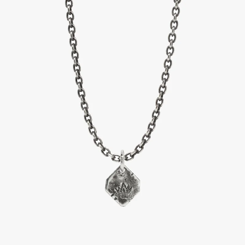 Beautiful necklaces and pendants with butterfly motifs for a whimsical style-Crown Stamp Medallion Necklace