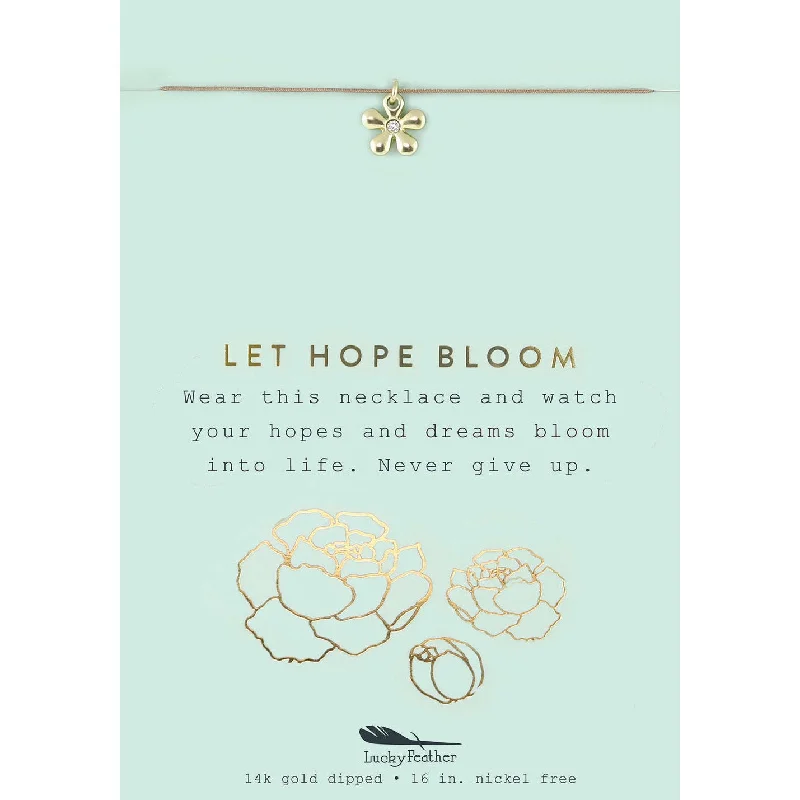 Trendy necklaces and pendants with statement pieces for a bold fashion statement-Let Hope Bloom - Gold Flower Necklace