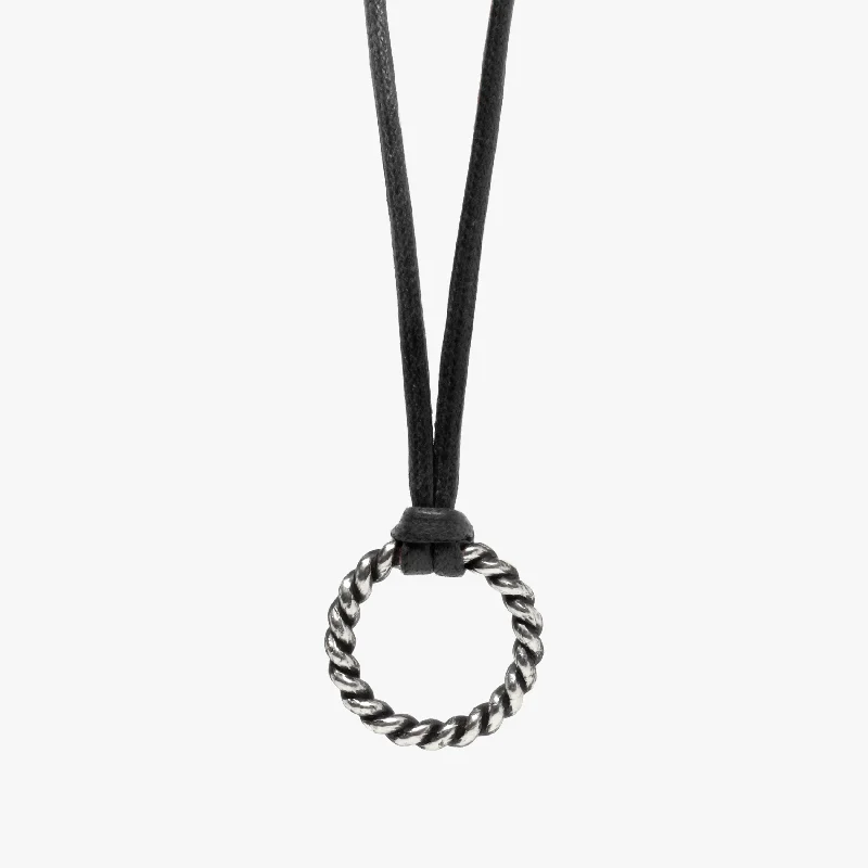 Necklaces and pendants with zodiac constellation designs for an astrological touch-Twisted Sterling Ring Necklace