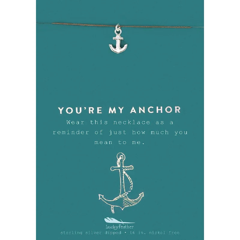 Best necklaces and pendants with intricate beadwork for a bohemian-inspired look-You're My Anchor - Silver Anchor Necklace