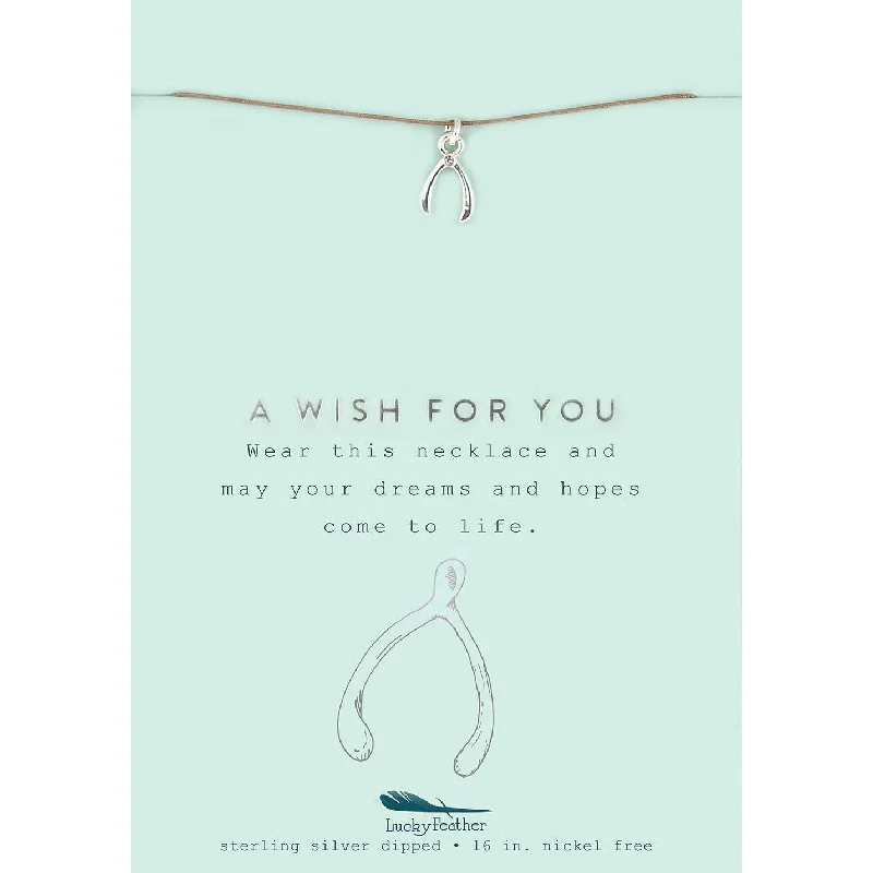 Stunning necklaces and pendants with sapphire gemstones for a luxurious blue hue-A Wish For You - Silver Wishbone Necklace