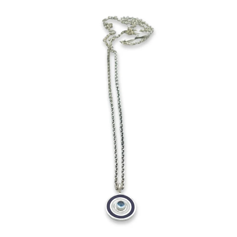 Necklaces and pendants with star-shaped designs for a whimsical, celestial touch-Blue Topaz Evil Eye Necklace