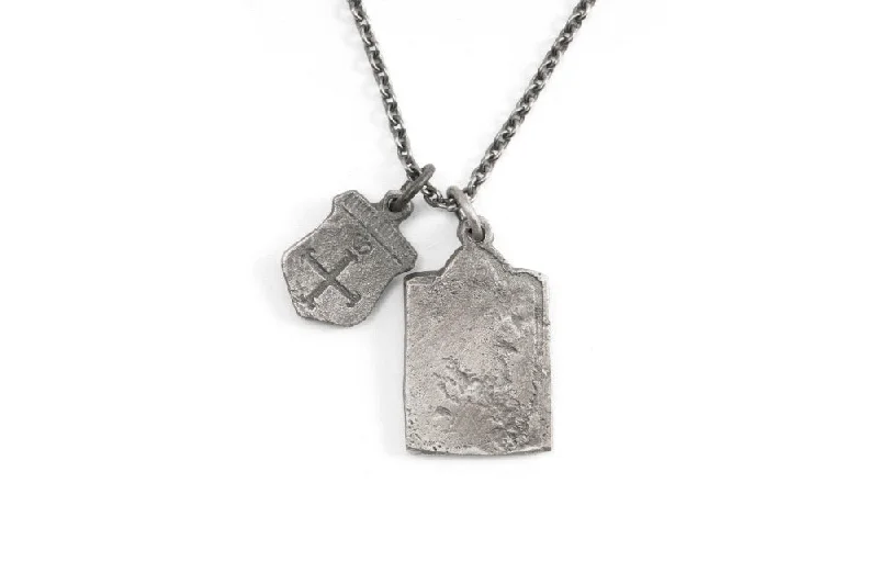 Best necklaces and pendants with sterling silver for an affordable yet stylish choice-#059 - Necklace ID Tag and shield