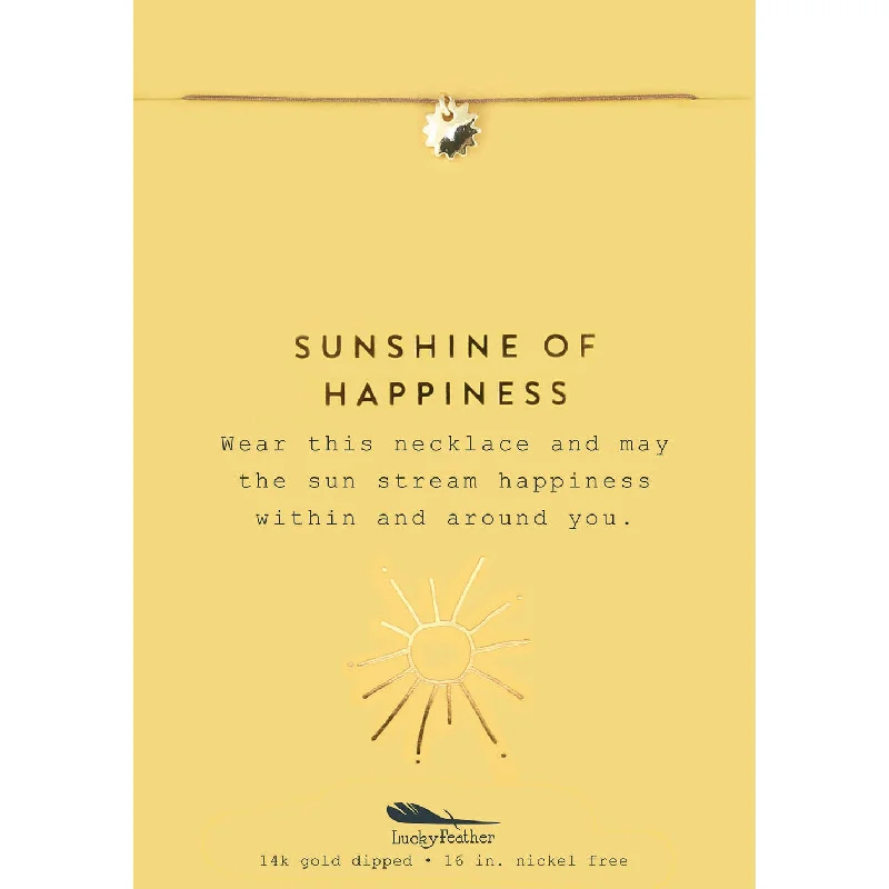 Necklaces and pendants with crescent moon designs for a celestial and mystical feel-Sunshine of Happiness - Gold Sun Necklace