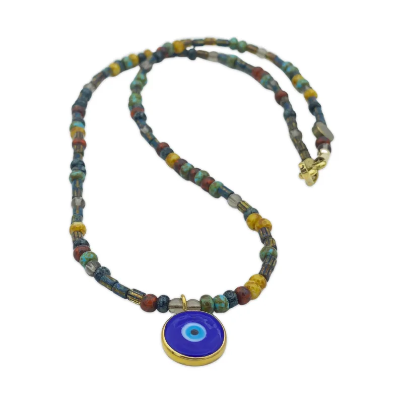 Best necklaces and pendants with statement designs for a fashionable accessory-Murano Glass Evil Eye Necklace