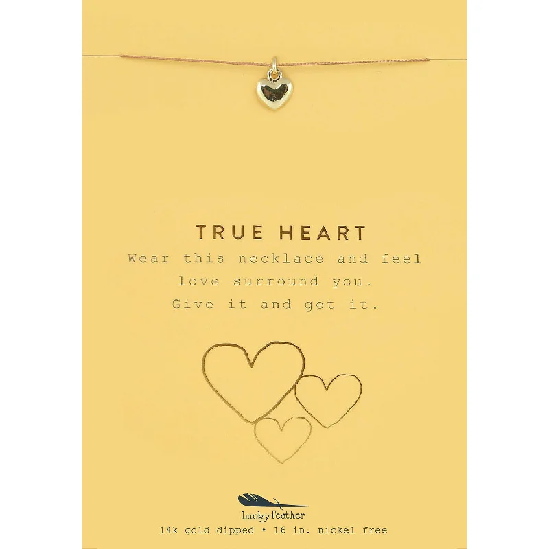 Necklaces and pendants with clear quartz for a pure and radiant look-True Heart - Gold Heart Necklace