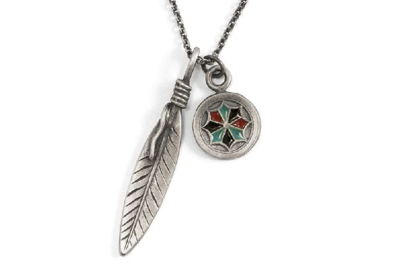 Best necklaces and pendants with turquoise stones for a vibrant boho-chic look-#081 - Necklace Feather and Ornament