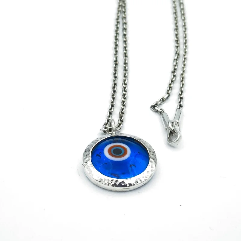 Best necklaces and pendants with silver chains for a sleek, timeless look-Evil Eye Murano Glass Pendant Necklace