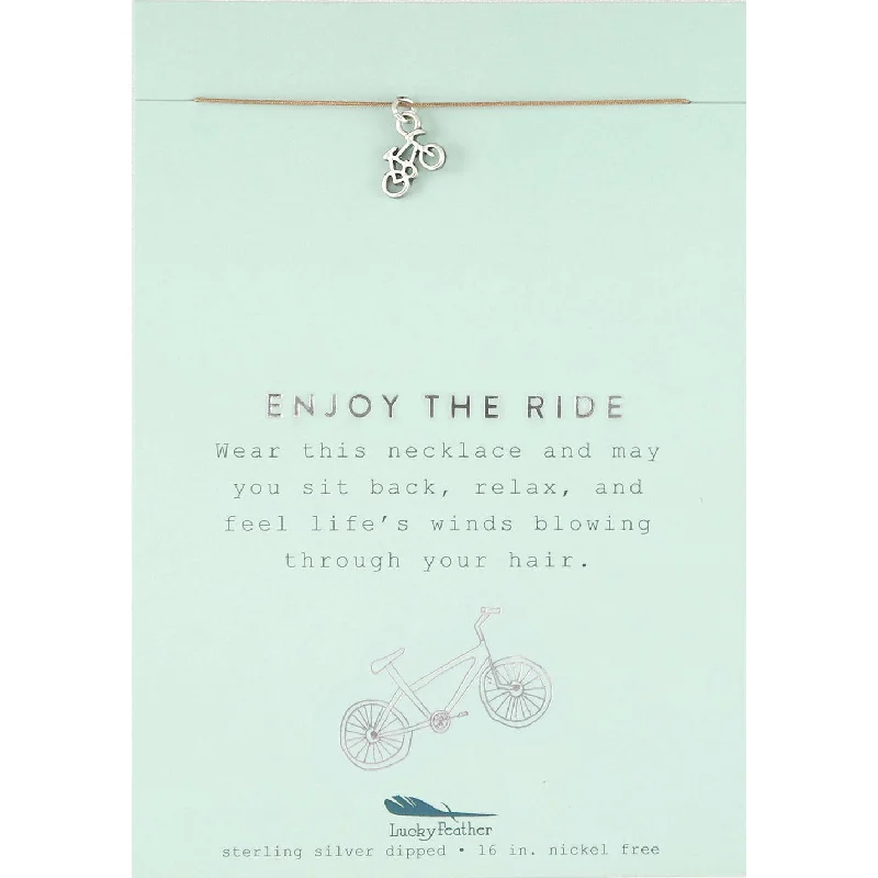 Simple necklaces and pendants with tiny charms for a delicate and casual vibe-Enjoy The Ride - Silver Bicycle Necklace