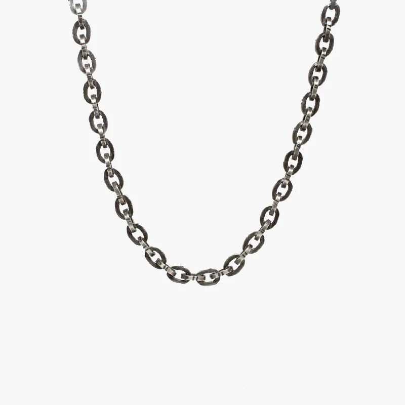 Beautiful necklaces and pendants with layered chains for a fashionable, chic look-Sterling Flat Link Chain Necklace