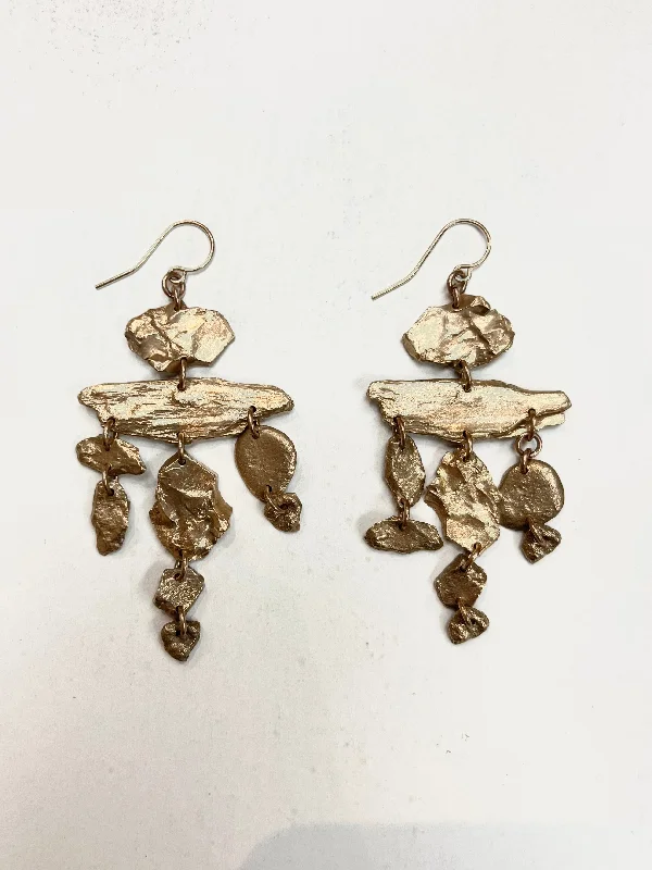 Drop Earrings with Wave Designs -Harpeth Chandelier Earrings