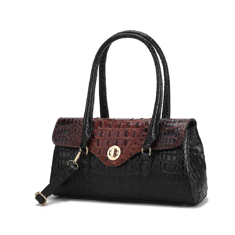 Handle bags with soft linings for protection -Liviana Shoulder Women's Elegant Bag Croc-Embossed