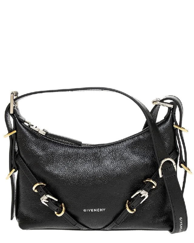 Waterproof handle bags ideal for rainy weather -Givenchy Voyou Mini Leather Shoulder Bag