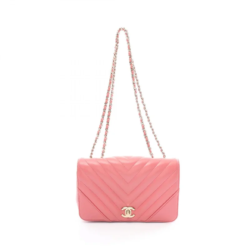 Cotton handle bags for lightweight casual wear -Chanel Chevron V-Stitch Leather Shoulder Bag