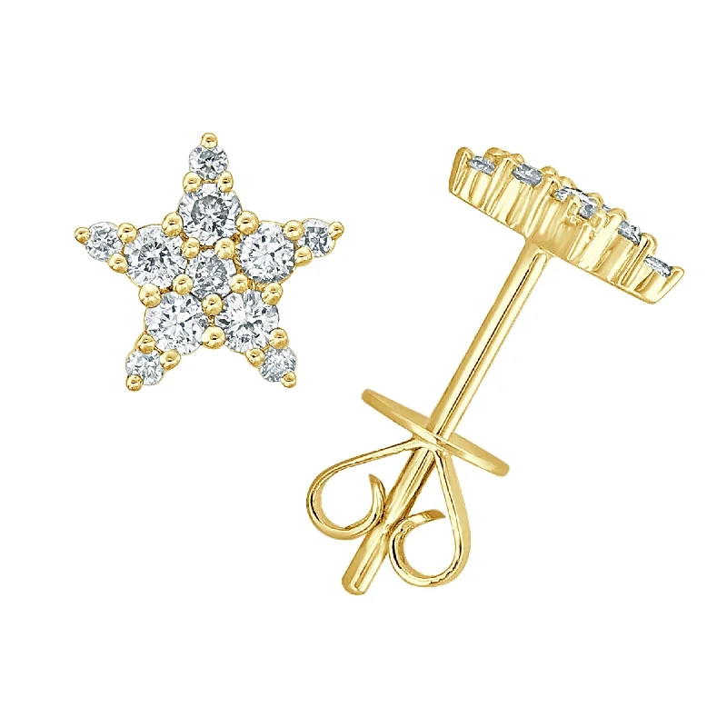 Large Drop Earrings for Statement -Joelle Collection Diamond Star Studs Earrings 14K Gold 1/3ct TDW - s Diamond Earrings