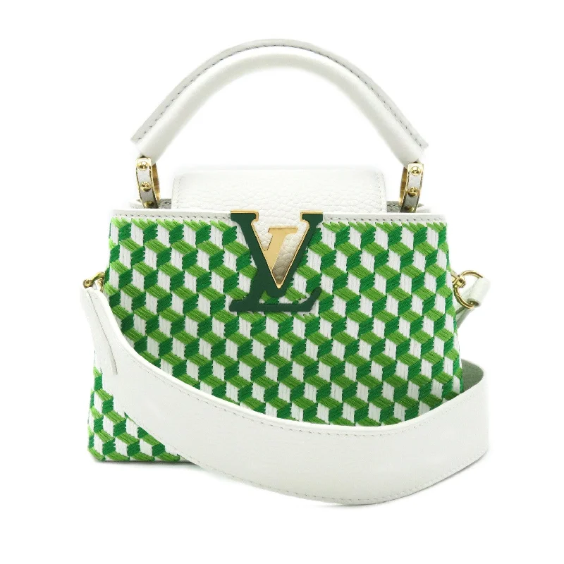 Handle bags with perforated details for style -Louis Vuitton Capucines MINI 2way Shoulder Bag