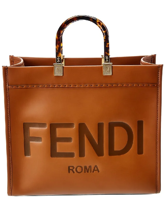 Cotton handle bags for lightweight casual wear -FENDI Sunshine Medium Leather Tote