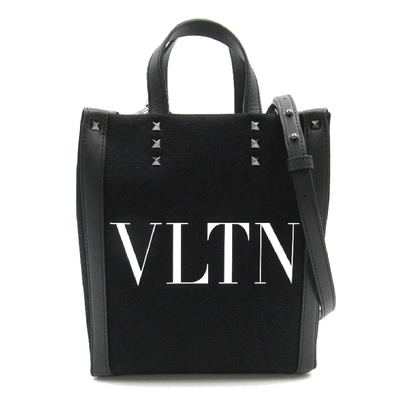 Handle bags with reinforced stitching for durability -Valentino Canvas Leather 2way Shoulder Bag