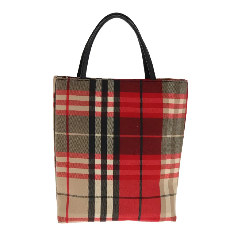 Handle bags with sturdy bases for stability -Burberry Nova Check  Canvas Tote Bag (Pre-Owned)