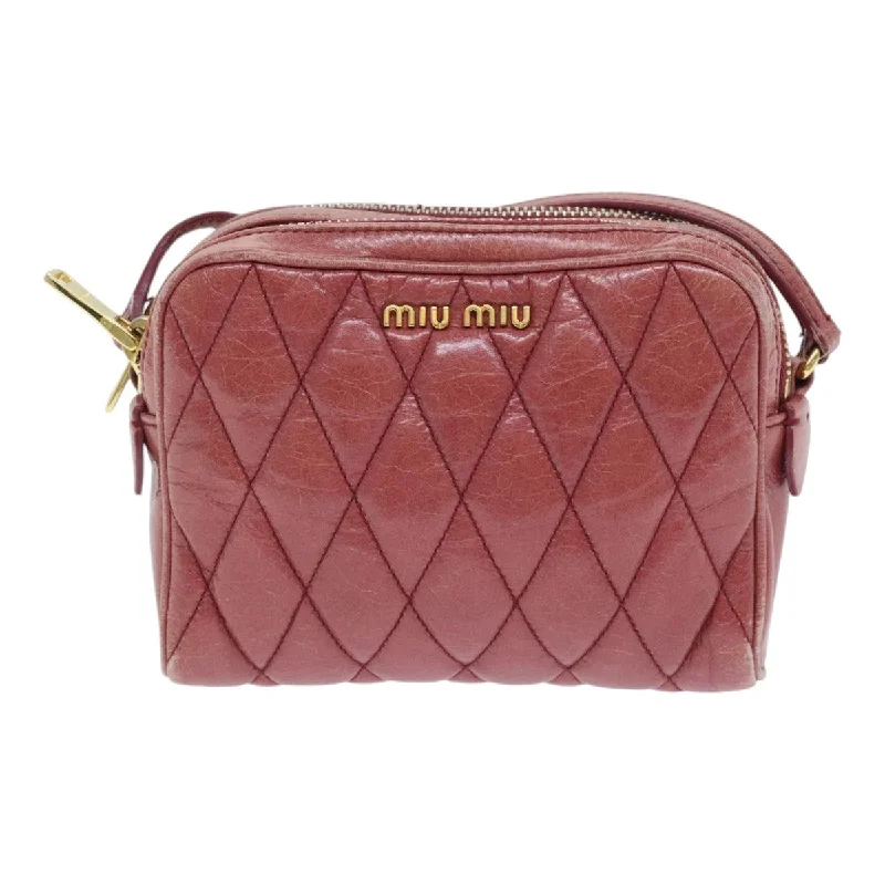 Handle bags with bright neons for visibility -Miu Miu Matelassé  Leather Shoulder Bag (Pre-Owned)