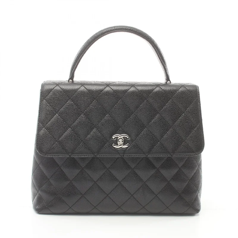 Handle bags with sturdy bases for stability -Chanel Caviar Skin Matelasse Handbag Black