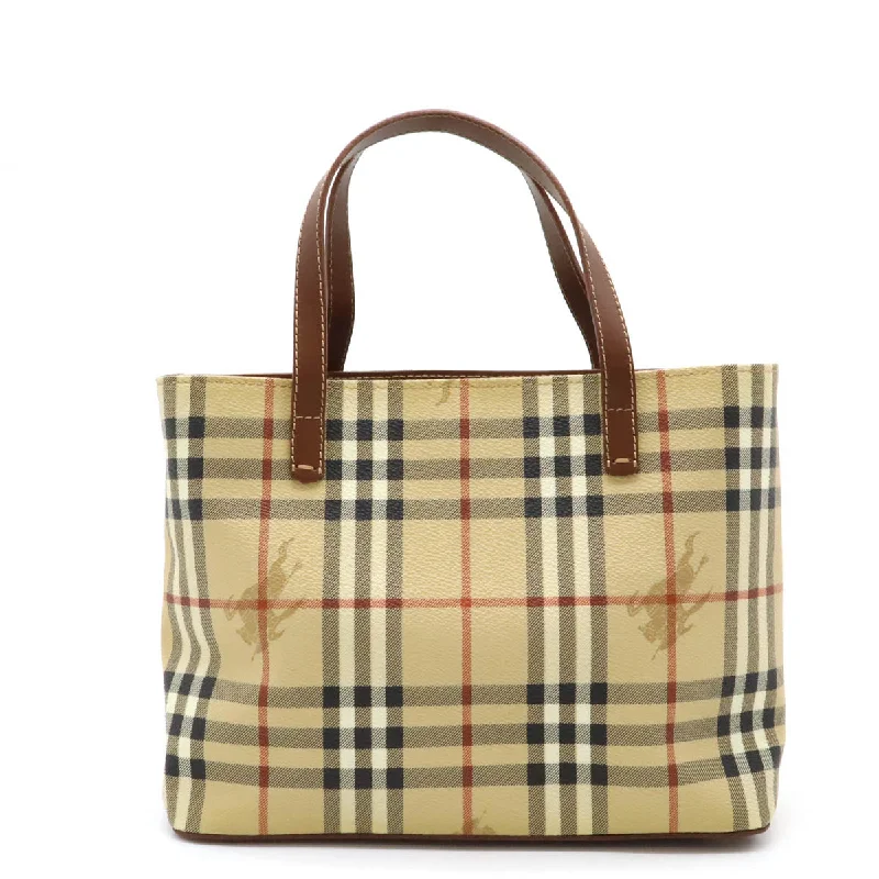 Handle bags with waterproof lining for protection -Burberry Nova Check PVC Leather Tote Bag