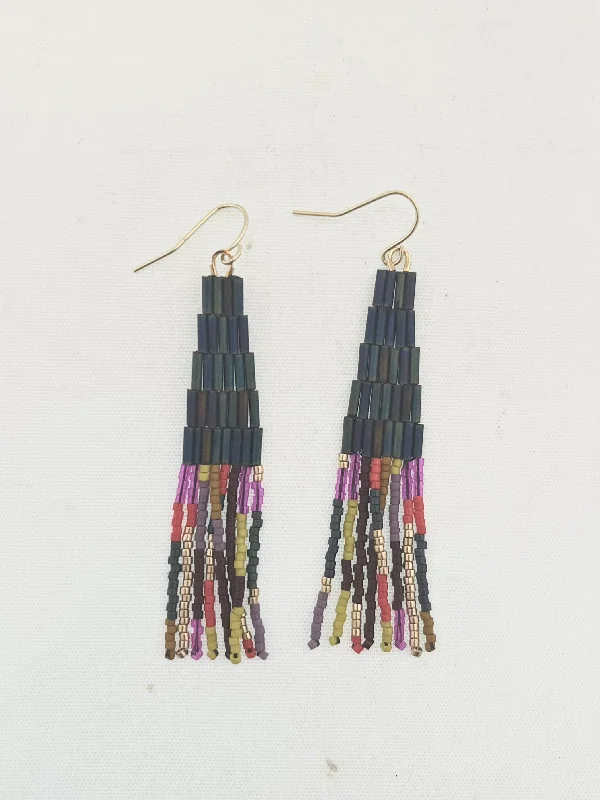 Animal Print Drop Earrings for Fun -Linear Tube Earrings (color options)