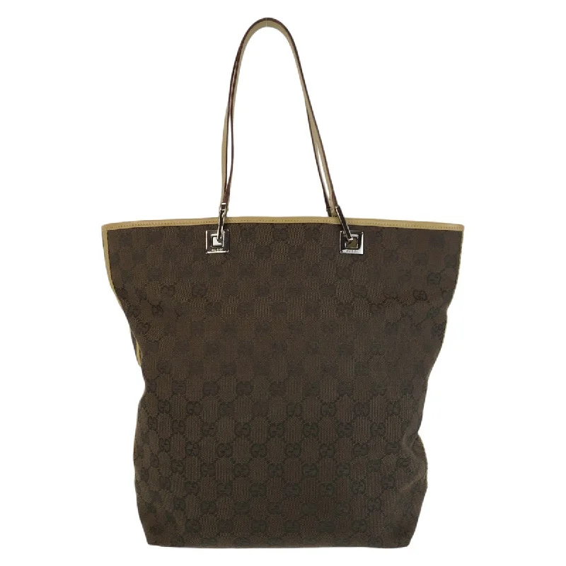 Vegan leather handle bags for eco-friendly chic -Gucci GG Canvas Leather Tote Bag