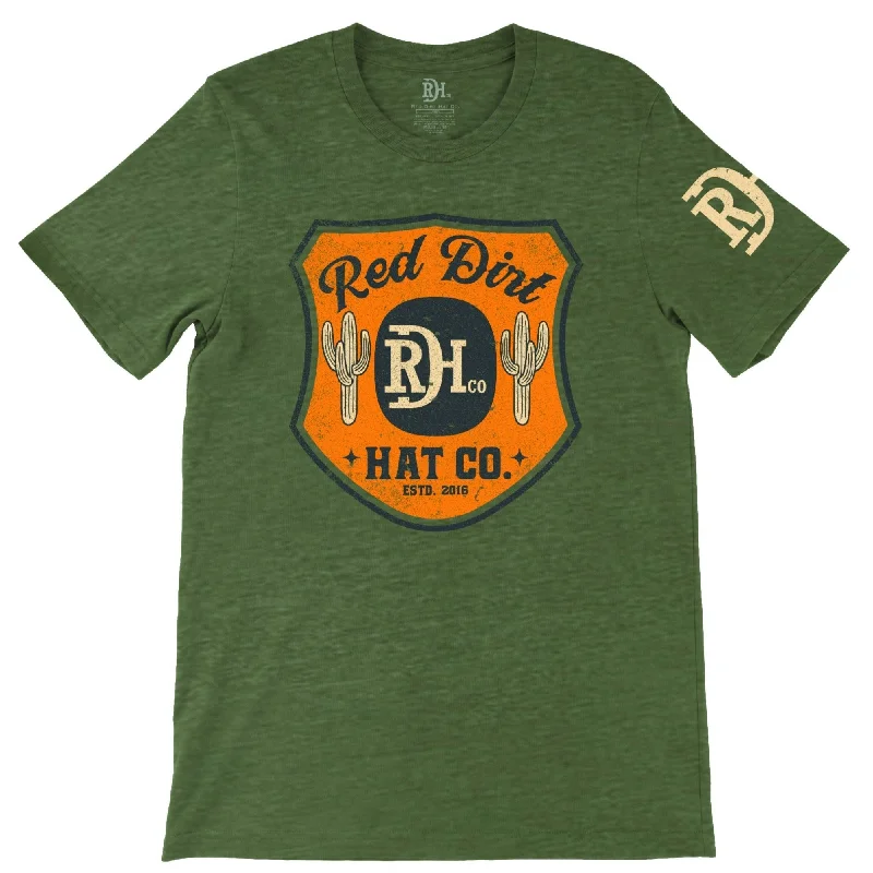 Spandex Shirts for Fit -Red Dirt Hat Co. "Buffalo Badge" T-Shirt in Heather Olive