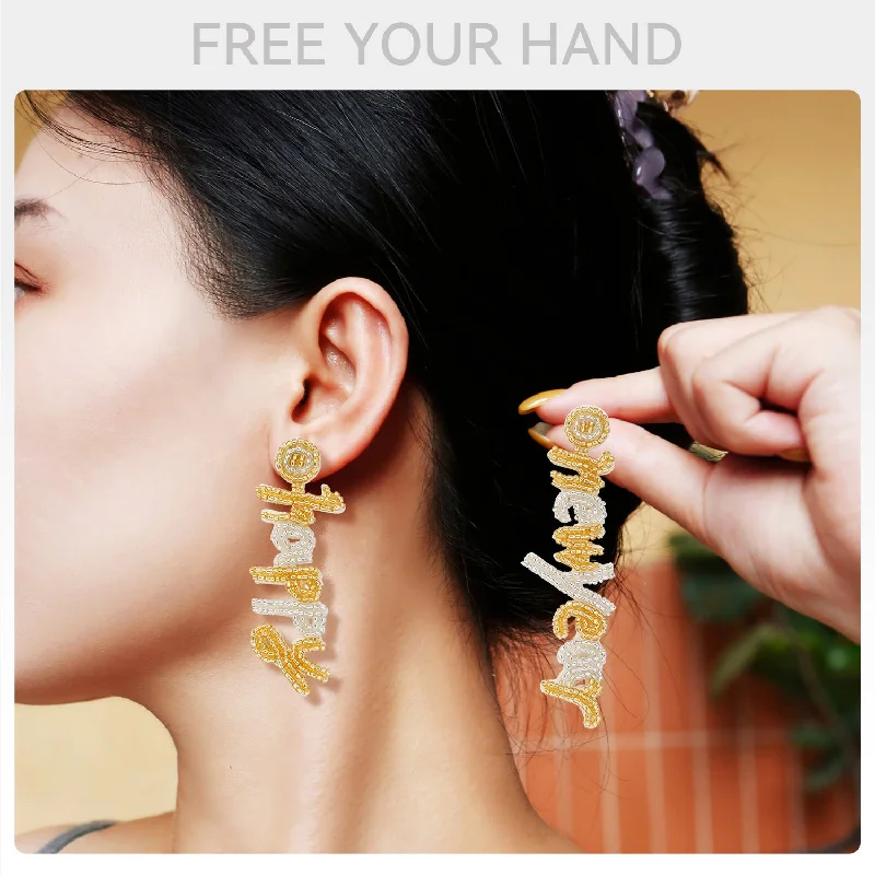 Long Drop Earrings for Dramatic -Wholesale Light Luxury High-end Autumn and Winter Rice Bead Earrings