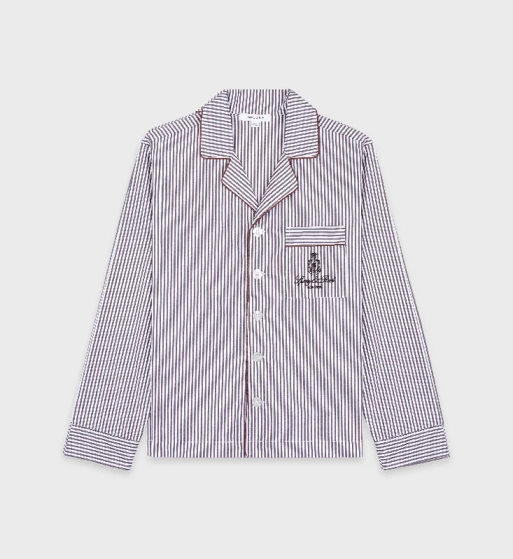 Denim Shirts for Stylish -Vendome Pyjama Shirt - Brown Striped