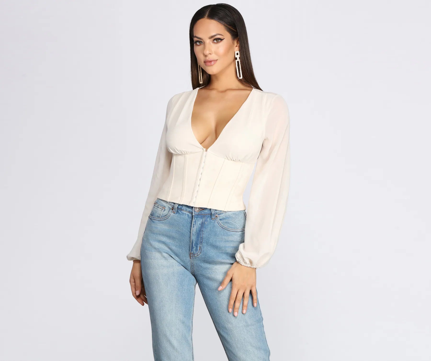 Party Blouses for Night Out -Stay Chic Corset Blouse