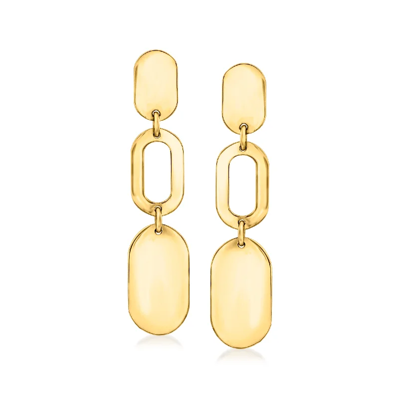 Drop Earrings for Mother's Day -Ross-Simons 18kt Yellow Gold Double-Oval Drop Earrings