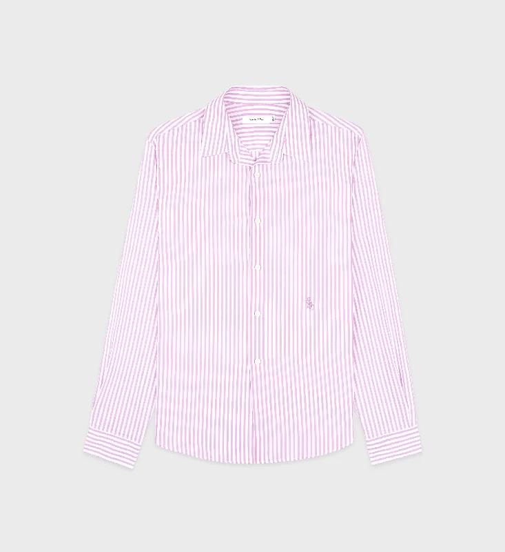 Celtic Blouses with Knotwork -SRC Tencel Shirt - Lilac Striped