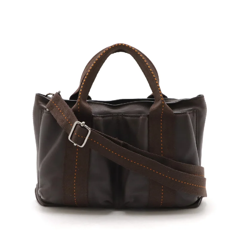 Handle bags with modern cutouts for style -Hermes Leather Horizontal PM 2WAY Bag