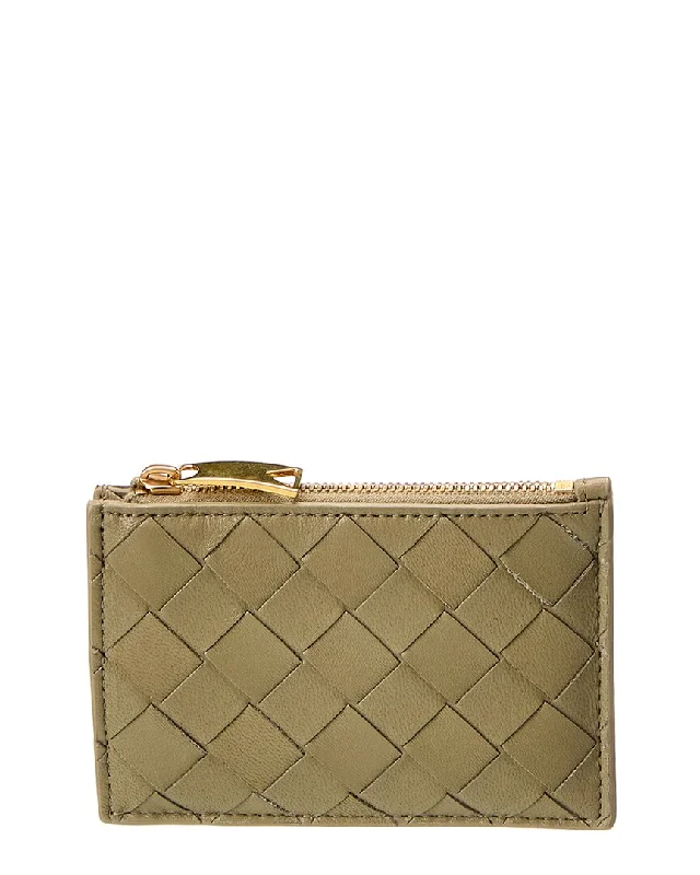 Handle bags with laptop sleeves for work -Bottega Veneta Intrecciato Leather Key Pouch