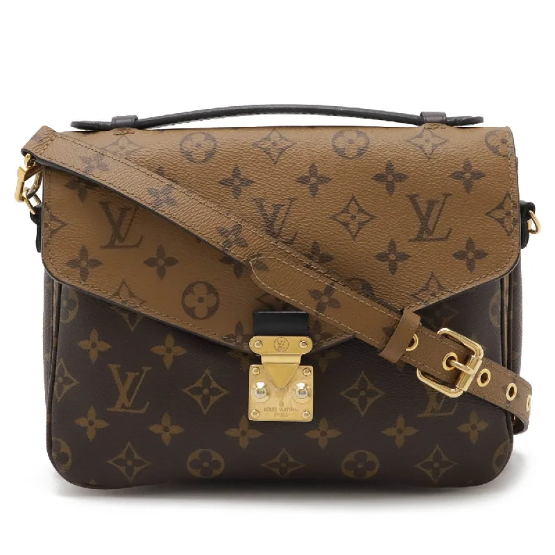 Handle bags with bold logos for branding -Louis Vuitton Monogram Reverse Pochette Metis MM Handbag