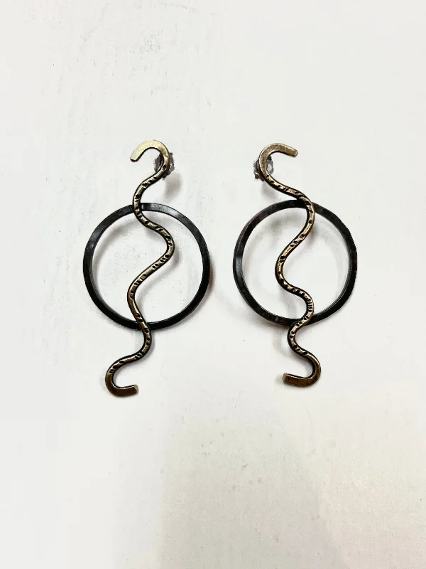 Drop Earrings with Abstract Designs -Full Circle Snake Earrings