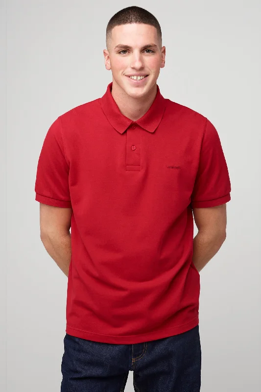 African Blouses with Culture -Men's Short Sleeve Polo Shirt - Crimson