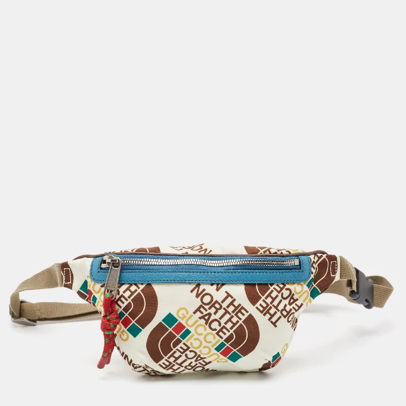 Waterproof handle bags ideal for rainy weather -Gucci X The North Face Multicolor Print Nylon And Leather Belt Bag