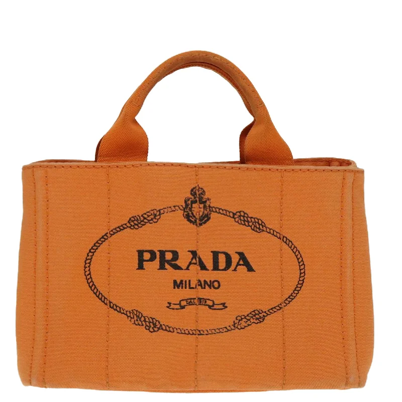 Handle bags with spacious pockets for travel -Prada Canapa  Canvas Tote Bag (Pre-Owned)