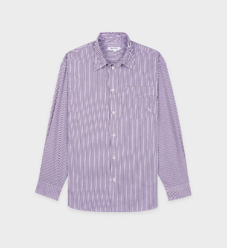 Checkered Shirts for Trend -SRC Oversized Shirt - Purple Striped