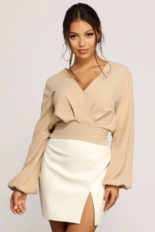 Elastic Shirts for Flex -City Chic Cropped Blouse