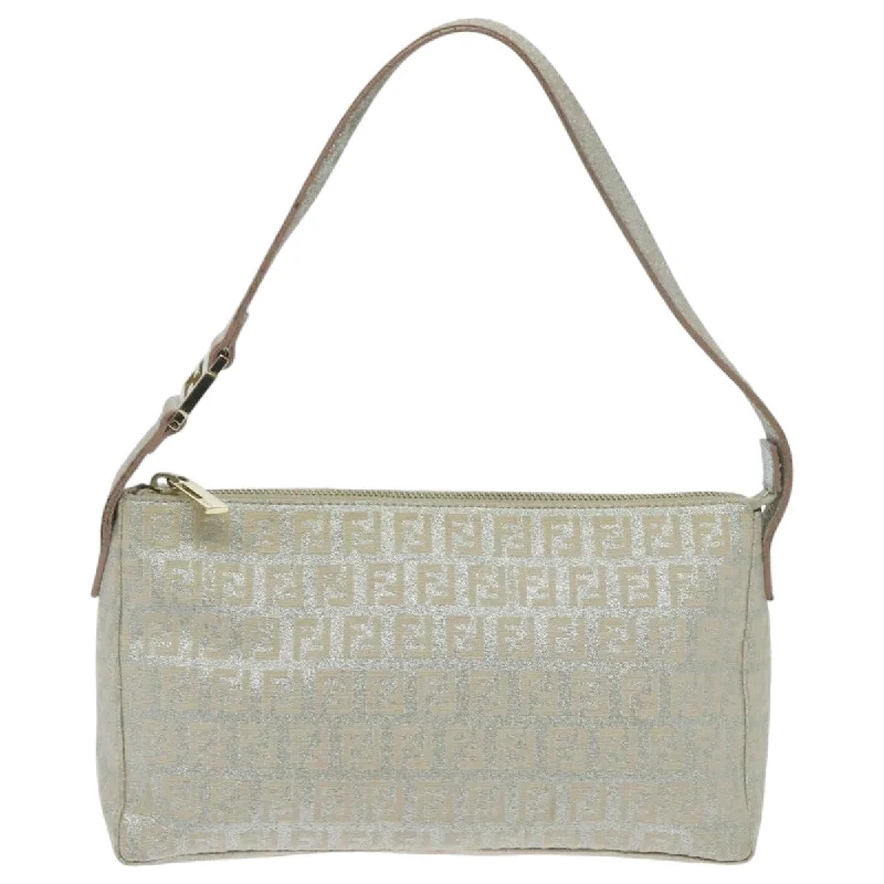 Handle bags with neutral leather for elegance -Fendi Baguette  Canvas Shoulder Bag (Pre-Owned)