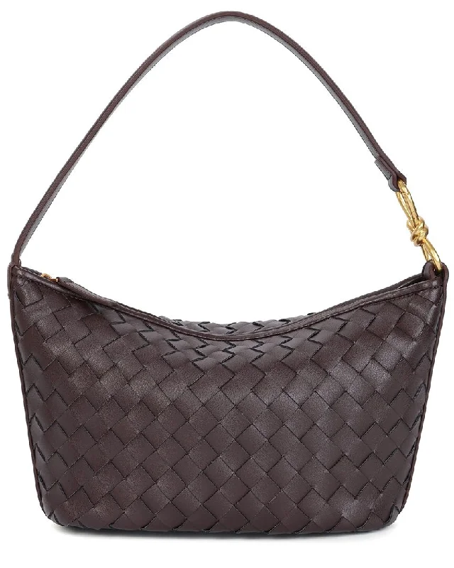 Handle bags with rustic leather for charm -Tiffany & Fred Paris Hand-Woven Leather Hobo Bag